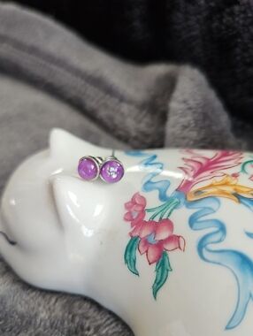 Whimsical Purple Faux Gemstone Earrings